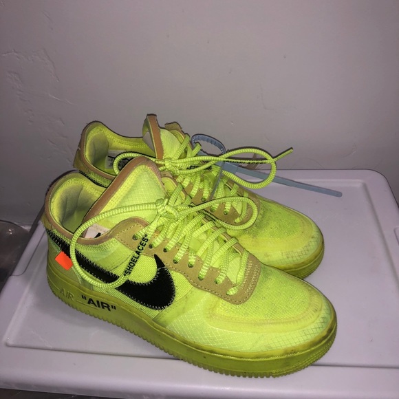 Off White x Nike Air Force 1 Low “Volt” Sneaker - Picture 1 of 8